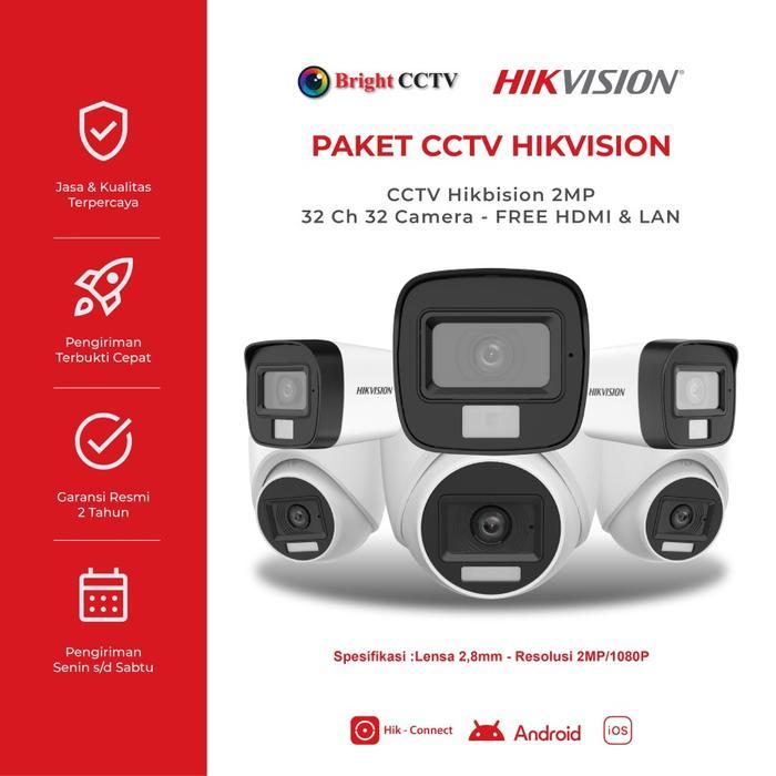 Paket Cctv Hikvision Audio Camera 5Mp 8Ch 4 Camera