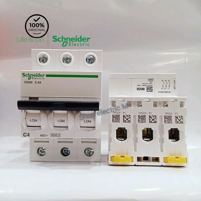 Mcb 3P Schneider 4A Original 3 Phase Best Seller