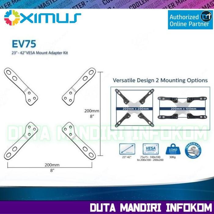 Oximus EV75 - Vesa Mount Adapter Kit Vesa Extender 75 - 100 To 200mm