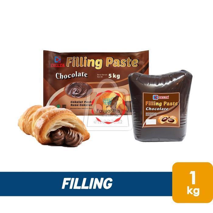 READY STOCK Coklat Filling DELTA Chocolate Filling Isian Rasa Cokelat (Repack 1kg)- Anita Online