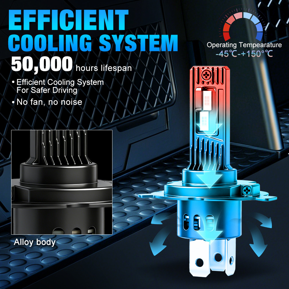 TOAUTO H4 LED Headlight Bulbs H11 H7 9005 9006 LEDLights for Car Canbus NO ERROR 100W 30000LM 6000K