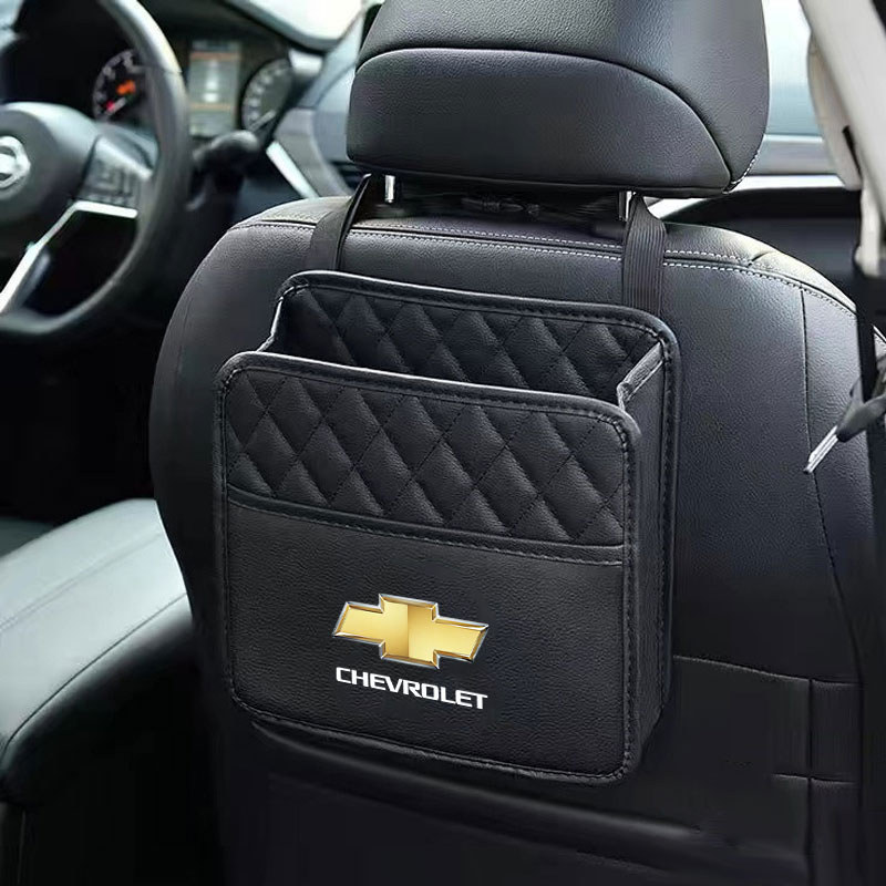 Multifunctional car seat storage bag Leather storage bag Garbage bag For Chevrolet Colorado Cruze