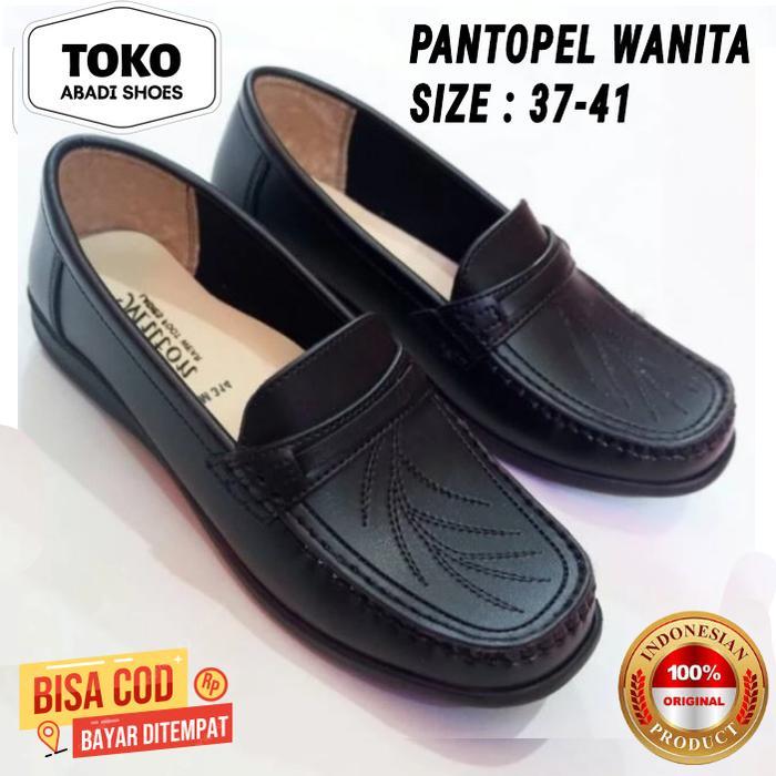 Elizabethh Store - Sepatu Pantopel Wanita Mm Hitam / Sepatu Pantopel Sekolah Ori