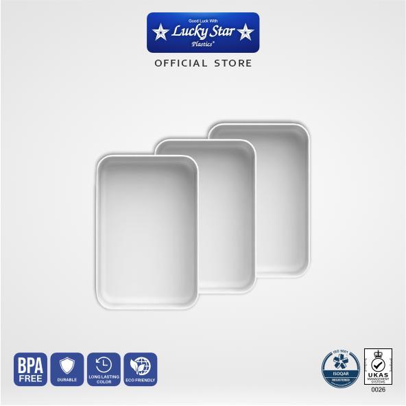 Lucky Star- Nampan plastik display L "PUTIH"/ Display tray L/ KODE 3593-P Buah Dapur