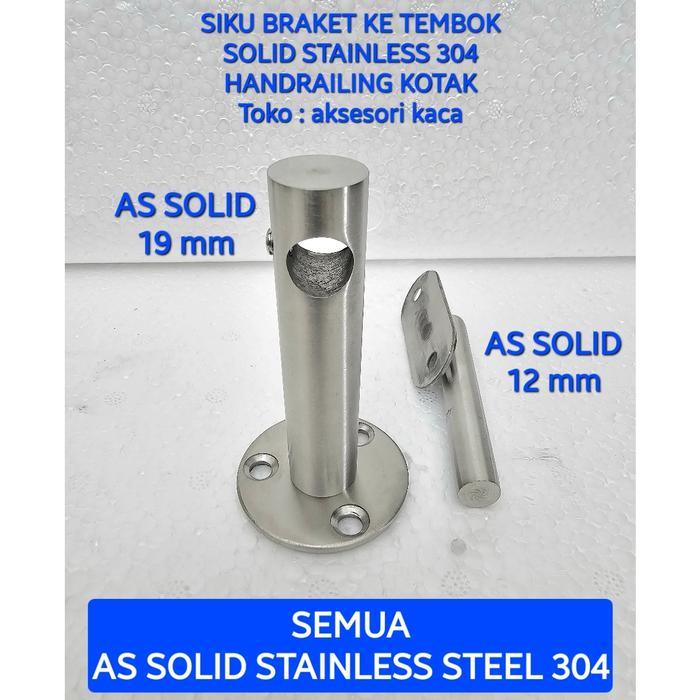 SIKU BRAKET TEMBOK HANDRAIL KOTAK HITAM BLACK DOFF KILAP BANISTER FLEKSIBEL ADJUSTING SOLID