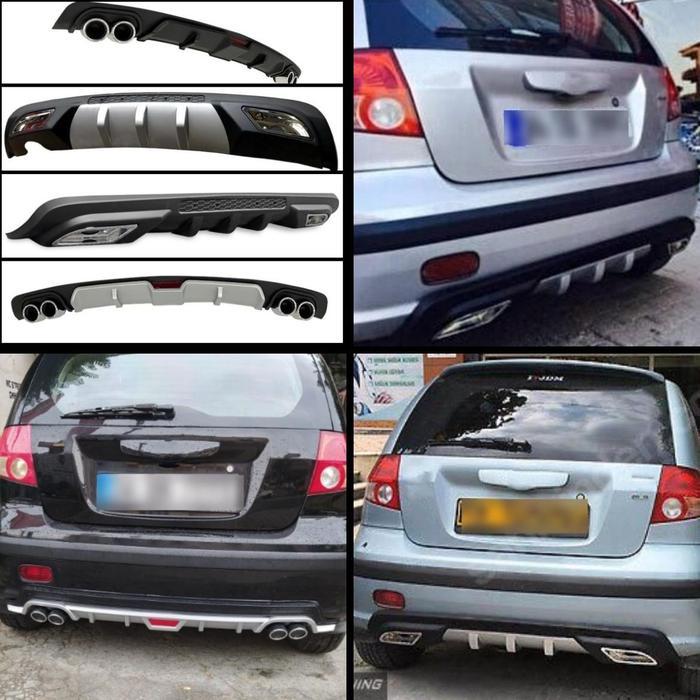RV003 For Hyundai Getz Car Rear Bumper Diffuser Black ABS Plastic Car-Styling Spoiler Deflector Body
