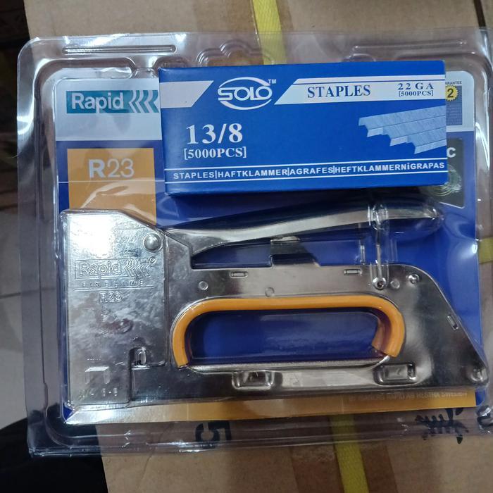 Gun Tacker Rapid R23 Staples+ Bonus Isi 13/8=1 Bok.Gun Tacker R23