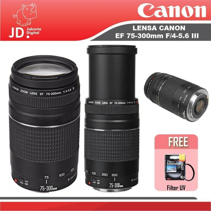 Lensa Canon EF 75-300 f4-5.6 lll - Lensa Tele DSLR Canon Free Filter