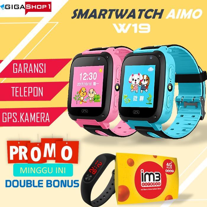 ASLI Jam Tangan Anak Aimo Emo Smartwatch Imo Aimoo Imoo Emoo W19 Gps Murah READY STOCK