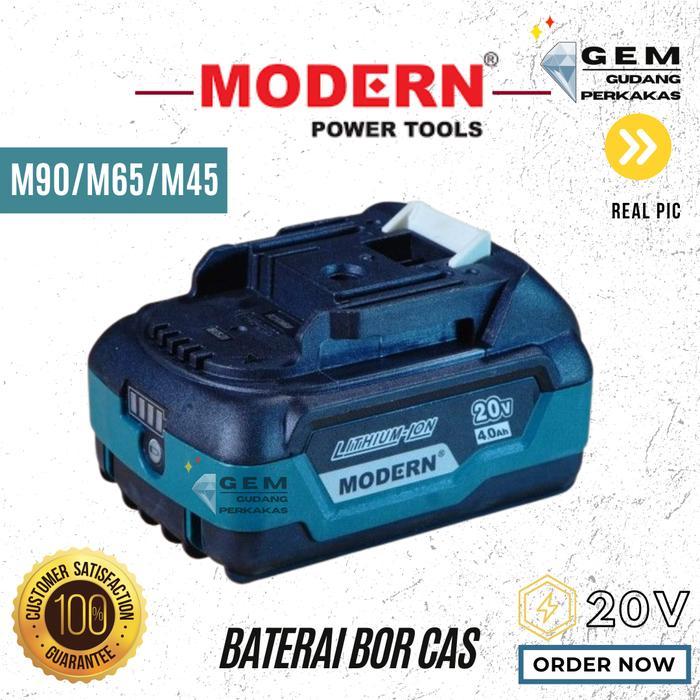 Baterai Bor Cas 20V 4.0 Ah Modern Battery Cordless 20 Volt M90 M65 M45 Original