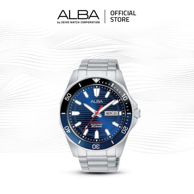 PROMO BESAR Alba Jam Tangan Pria AL4507 / AL4507X1 Automatic Blue Dial Stainless Steel Strap Watch