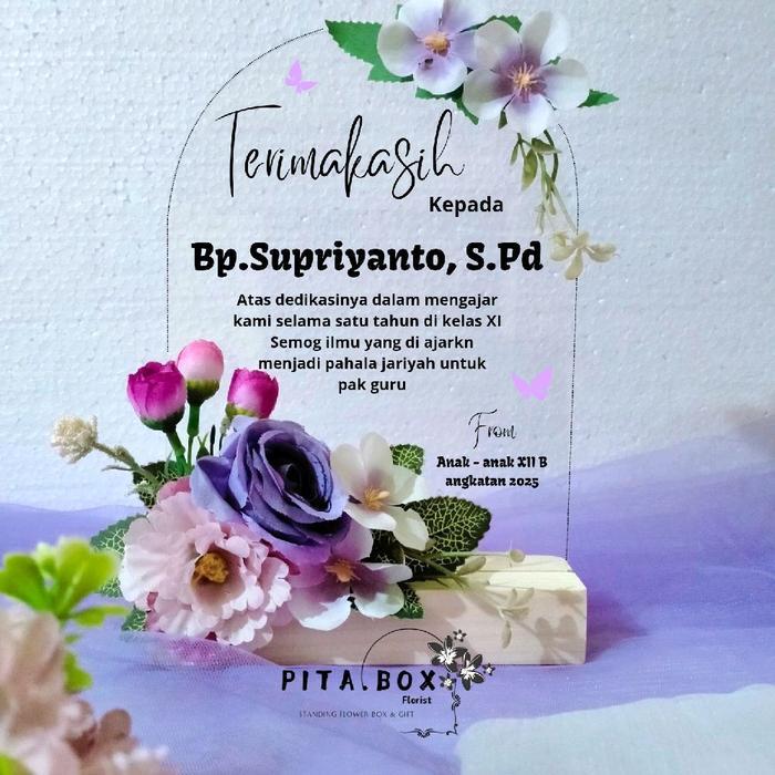 Mini Acrylic flower/standing akrilik/akrilik ucapan custom/buket bunga akrilik/kado wisuda/kado