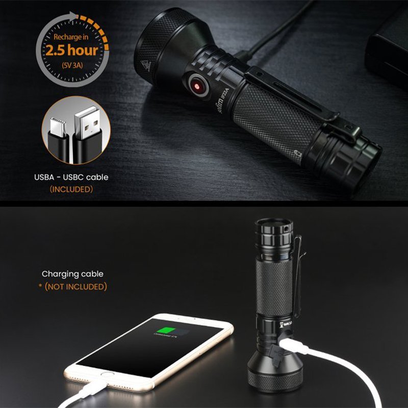 " Sofirn If22A Tir Optics 2100Lm Sft40 Powerful Led Flashlight Type C "
