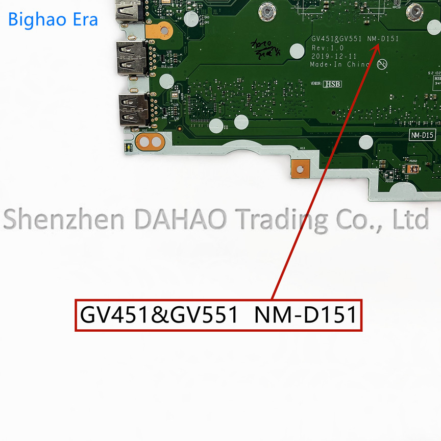 . Nm-D151 For Lenovo Ideapad V14-Ada V15-Ada Laptop Motherboard With -