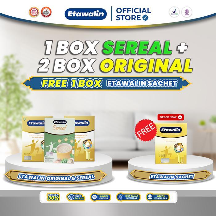 1 BOX ETAWALIN SEREAL & 2 BOX ETAWALIN ORIGINAL DAPAT 1 BOX ETAWALIN SACHET - ETAWALIN 200 gr I SUSU