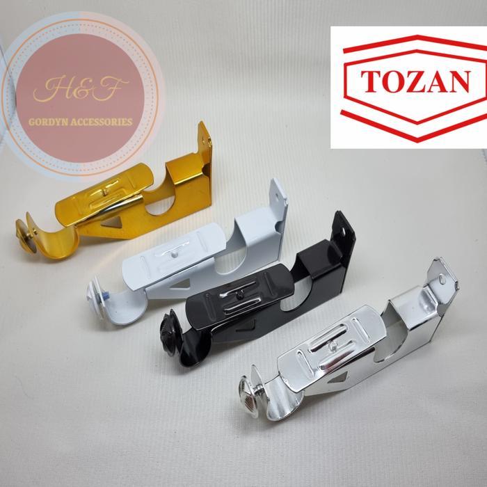 NEW Bracket Gorden Double Rollet Tozan/Kaki Double Rel Gorden Bulat/Kaki Double Rolet/Penyangga Rel