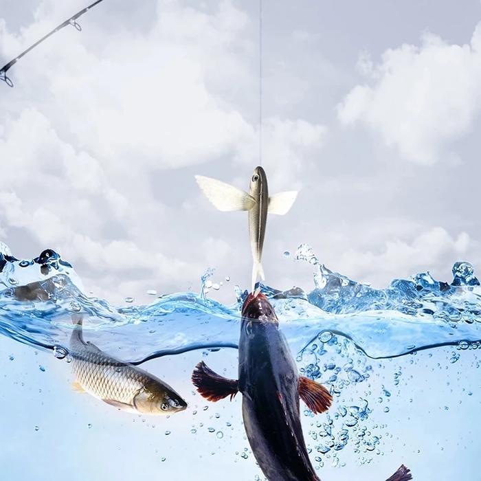 MANCING MANIA Softlure Ikan Terbang Silikon Kail Umpan Trolling Tuna Marlin Lure Umpan Tuna Tenggiri