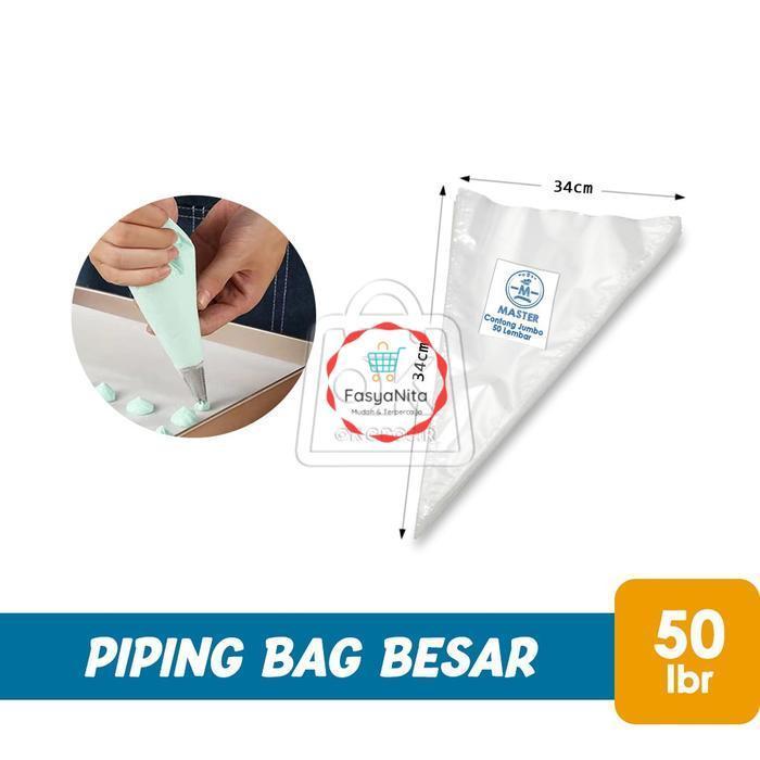 READY STOCK Piping Bag / Plastik Contong/ Segitiga Besar JUMBO 50lbr (1pack) - 30x40 Jumbo- Anita