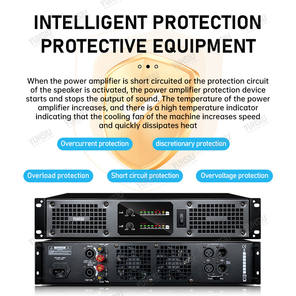 . Yuhsiu Professional 2U Digital Amp Class D Hifi High Power Amplifier -