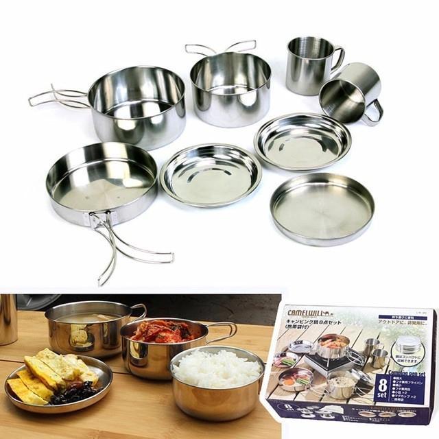 cooking set gunung stainless paket alat masak outdoor camping