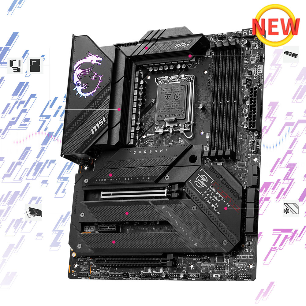 . Lga 1700 Msi Mpg Z790 Carbon Wifi Lga 1700 Motherboard Ddr5 Intel -