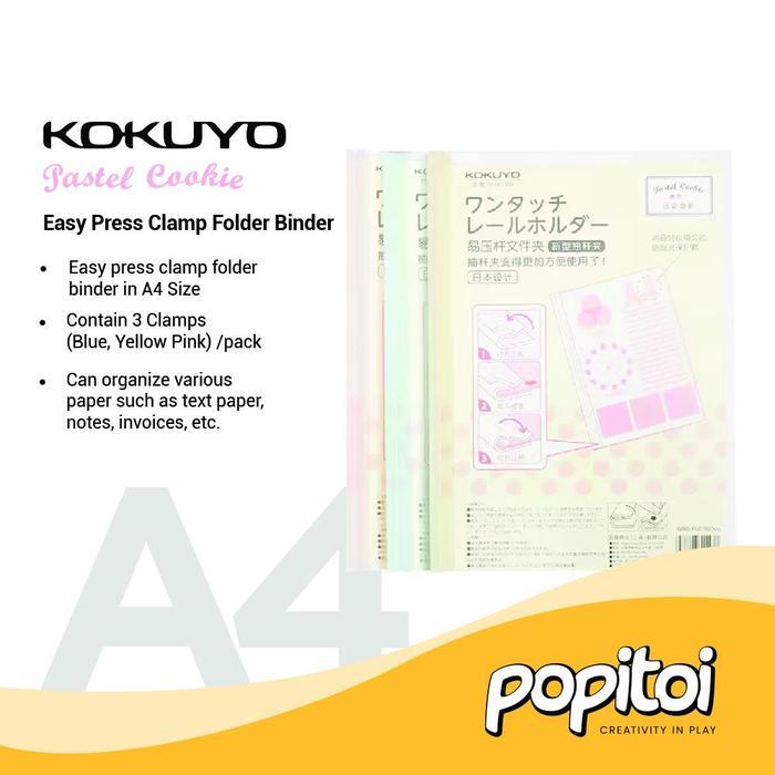 ` Kokuyo Easy Press Clamp Folder Binder A4