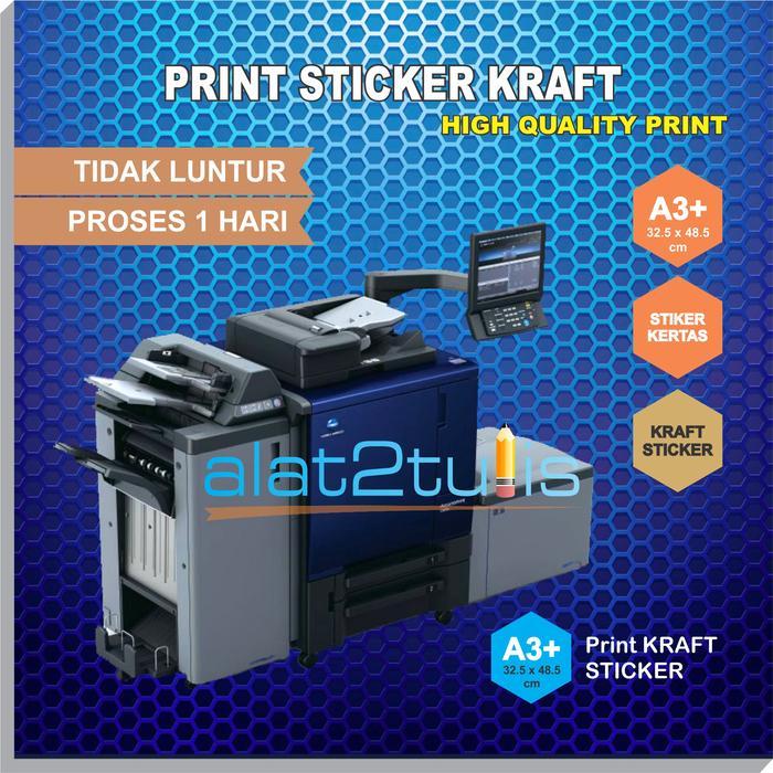 Print A3 + warna cetak Stiker STICKER KRAFT