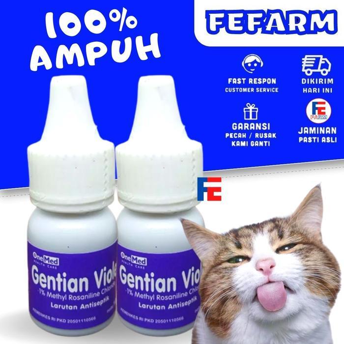 GENTIAN VIOLET - Obat Sariawan Kucing Gusi Berdarah Mulut Kucing Bau