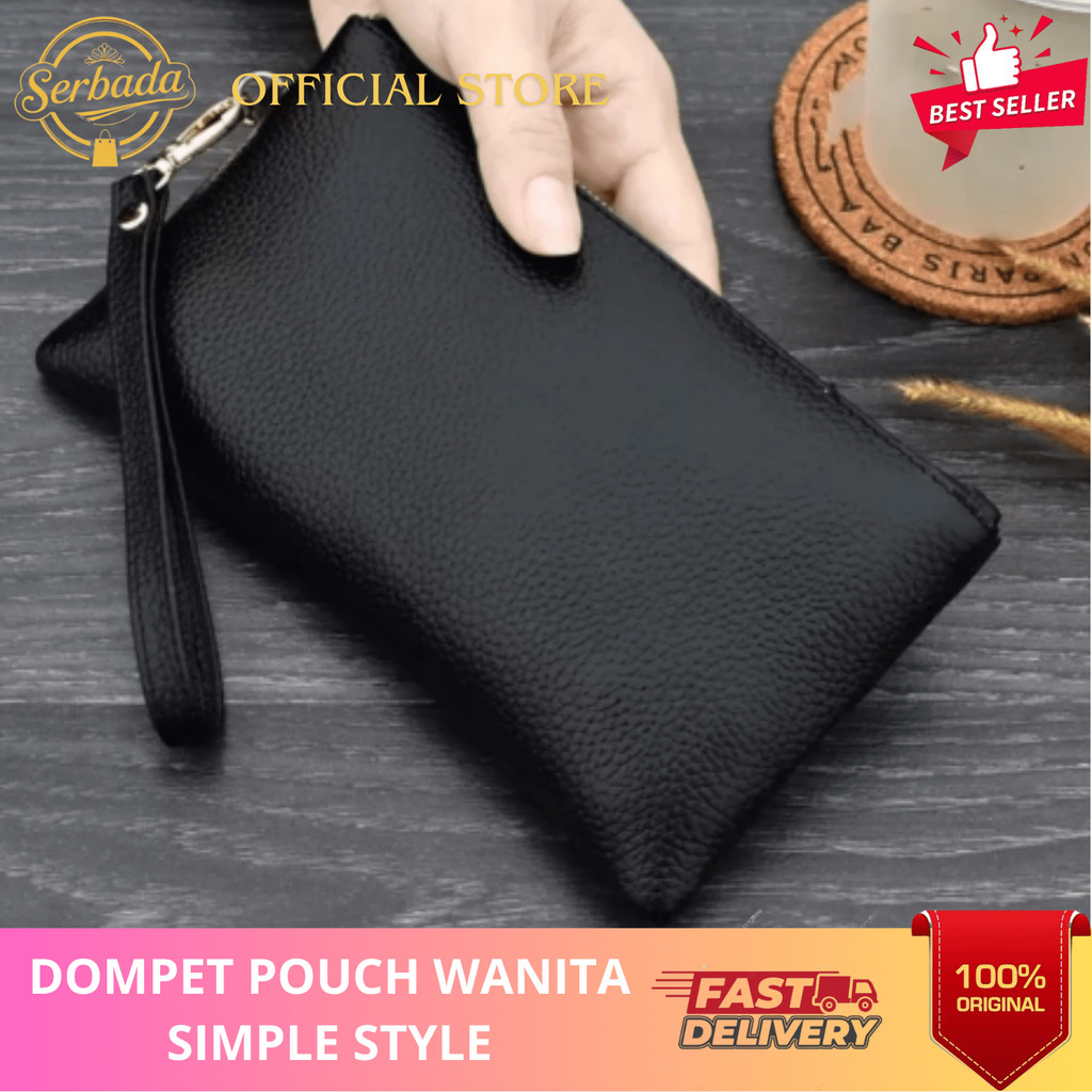 DOMPET POUCH WANITA SIMPLE STYLE PREMIUM ORI HITAM