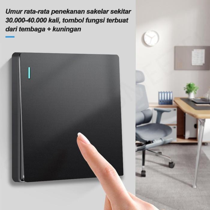 SMEETEK SAKLAR LAMPU SAKELAR SAKLAR ON OFF SAKELAR RUMAH GABUNGAN SWITCH - PUTIH/HITAM/GOLD/GREY