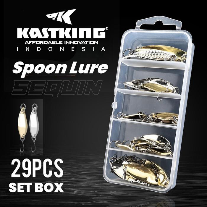 Kastking Umpan Pancing Bait Metal Spoon 1 Set 29Pcs Untuk Casting Umpan Spoon Sequins With Hook