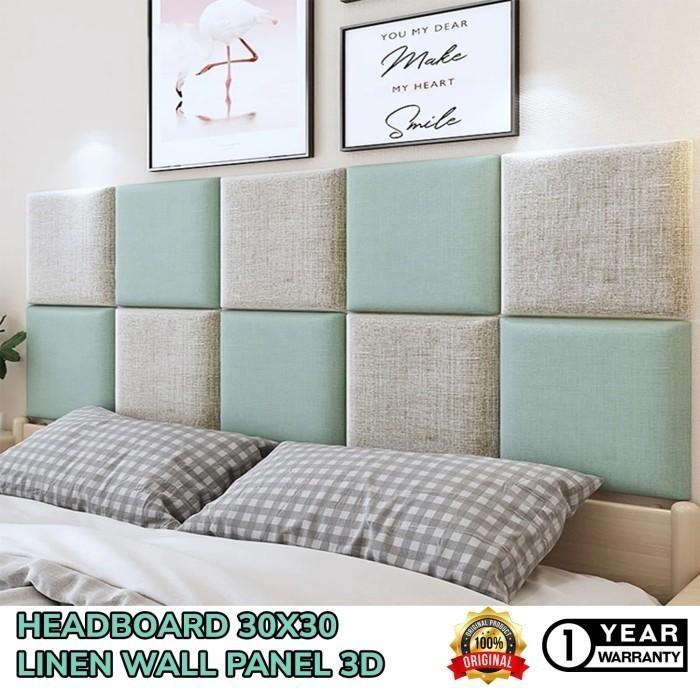 Headboard wallpanel Linen Wallpaper Stiker Dinding wall panel