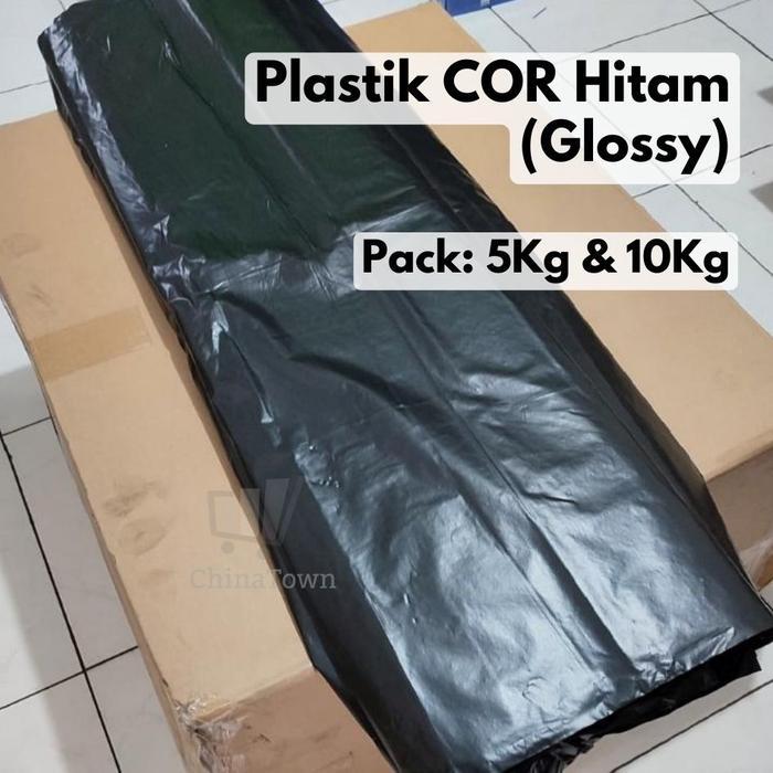 PLASTIK COR HITAM GLOSSY ROLL PLASTIK TERPAL METERAN TEBAL