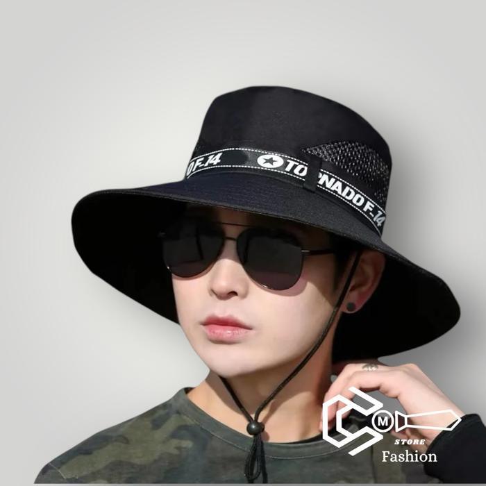 Topi Rimba Topi Gunung Topi Lebar Pria Wanita Dewasa Import Cream BISA GOSEND