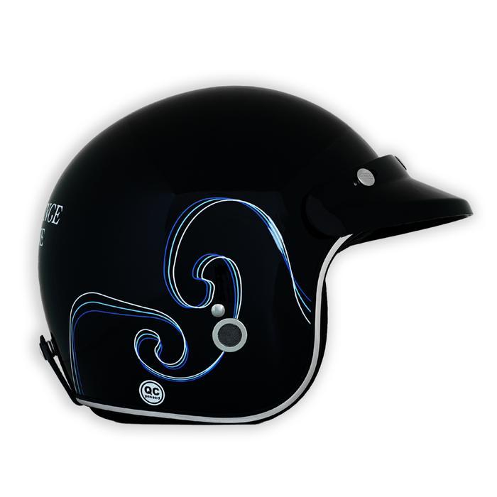 Marzano X GVFI Helm Retro Bogo Half Face Black Glossy Size S-XL Berstandar SNI