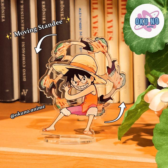 NEW One Piece Luffy Zoro Moving Standee Anime Akrilik / Action Figure