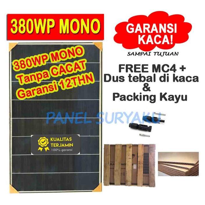 Solar Panel Surya 380Wp Mono Solar Cell 380Wp Mono Free Packing Kayu + Mc4 High Quality Terbaru 