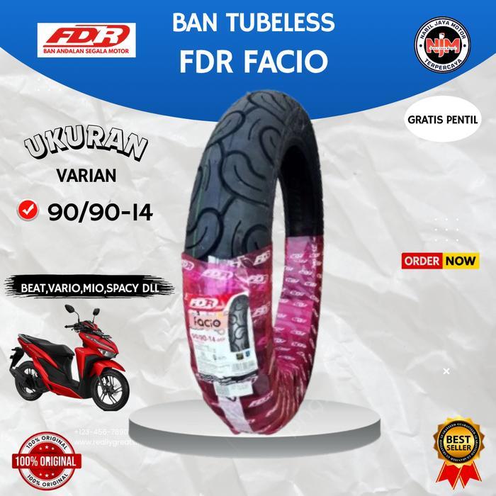 Ban Luar Motor FDR Facio Ring 14 80/90 90/90 Tubless FREE Pentil