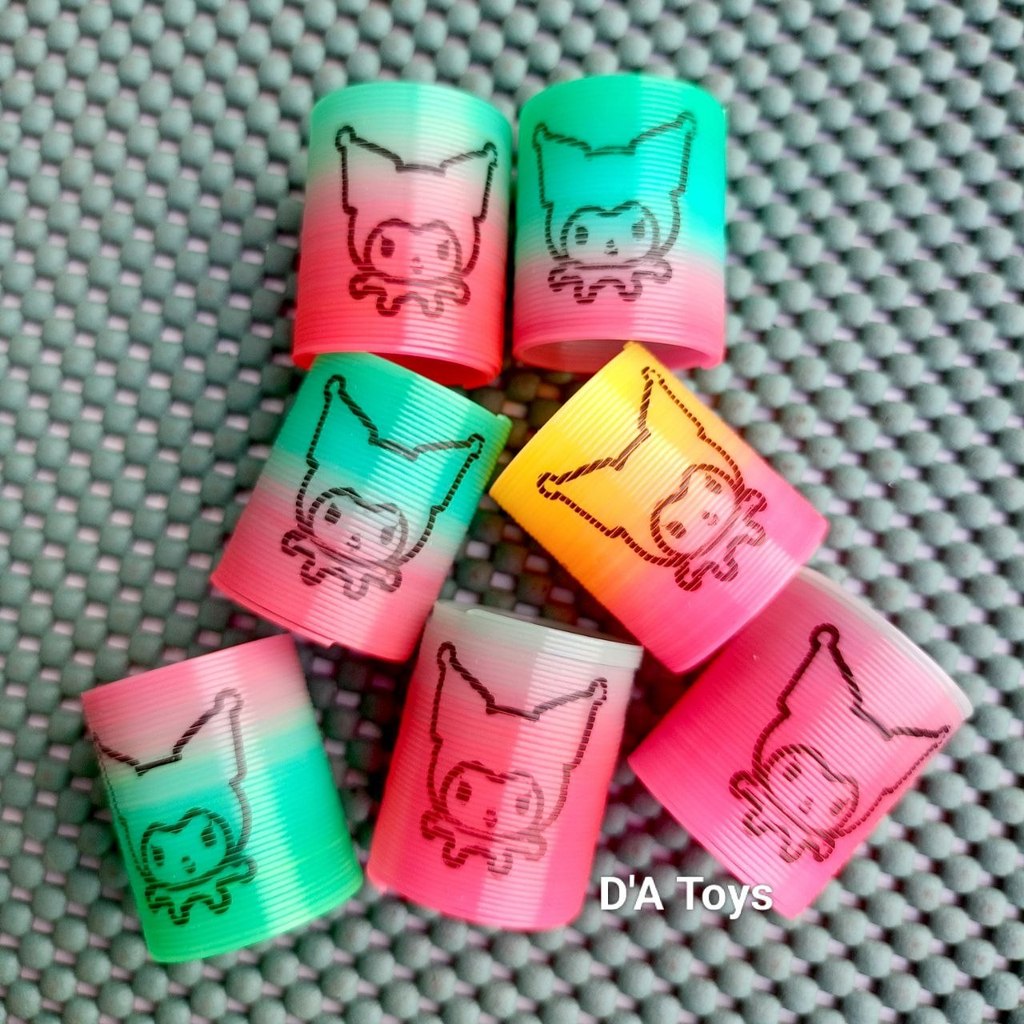 [GROSIR] Mainan Per Pelangi Mini Kuromi Sanrio - Slinky Spring Rainbow Karakter Lucu - Souvenir Hadi
