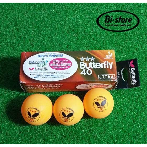 BOLA PING PONG/PING PONG BALL BUTTERFLY 40 MM ISI 3 *