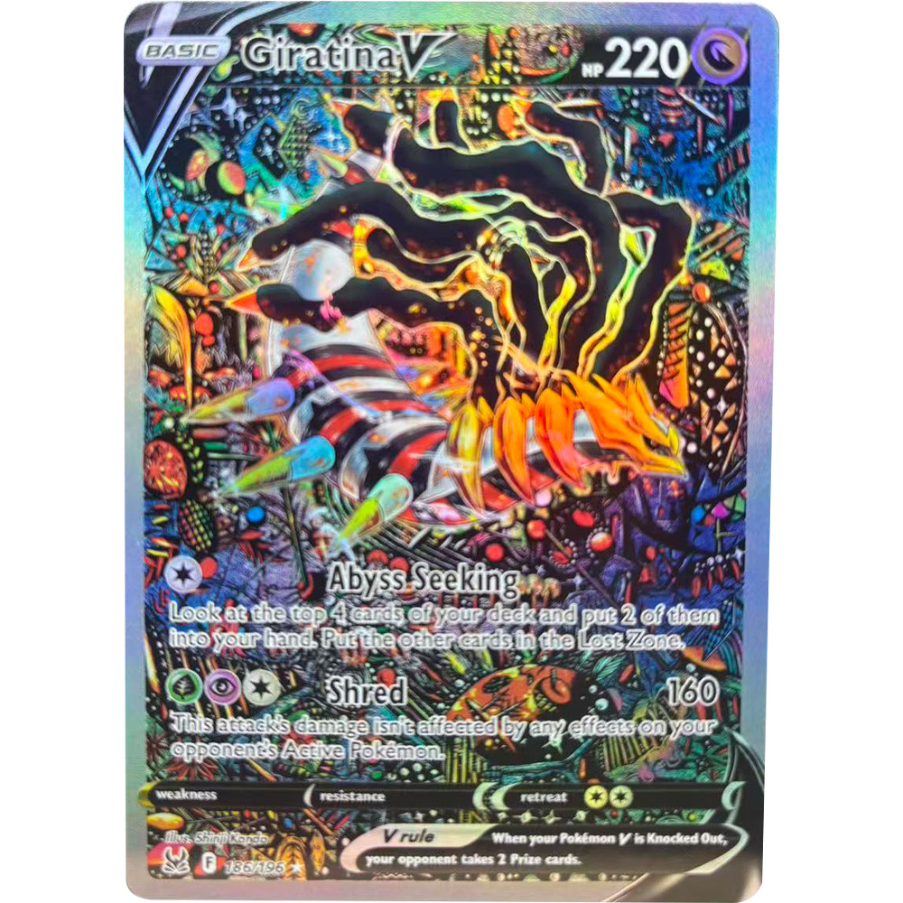 PTCG Collection Cards EN RayquazaV MachampV Charizard Moltres DIY Self Made Single Card Classic Game