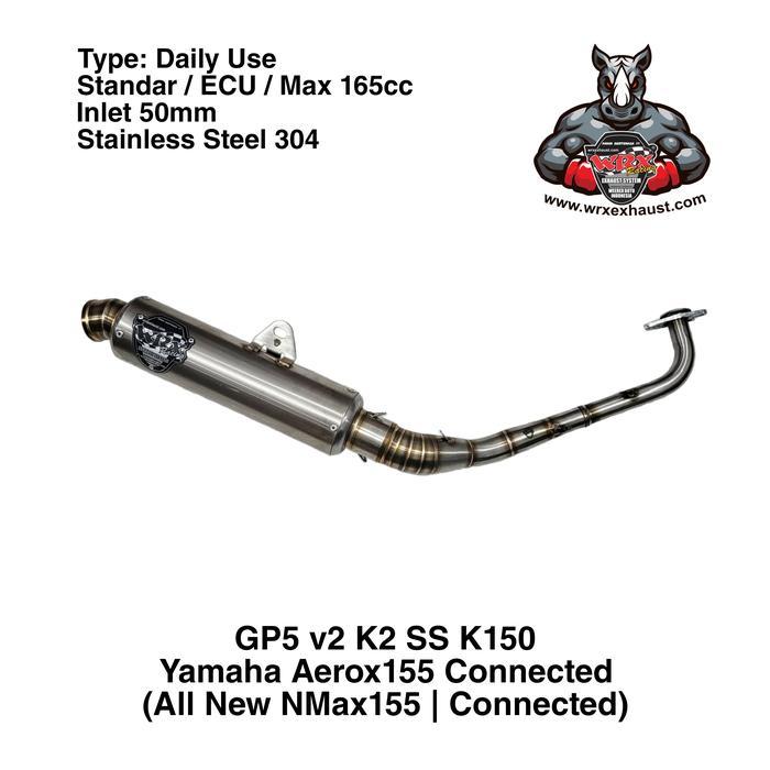 Knalpot WRX GP5 v2 SS K150 New Aerox155