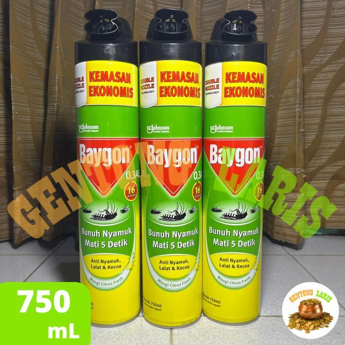 ` Baygon Aerosol 750 ml Obat Nyamuk Spray Semprot Citrus Fresh