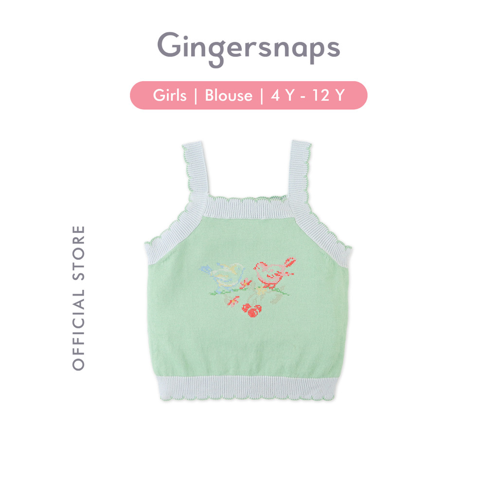 Gingersnaps Gardener'S Delight Blouse Green - Atasan Anak Perempuan (Hijau)