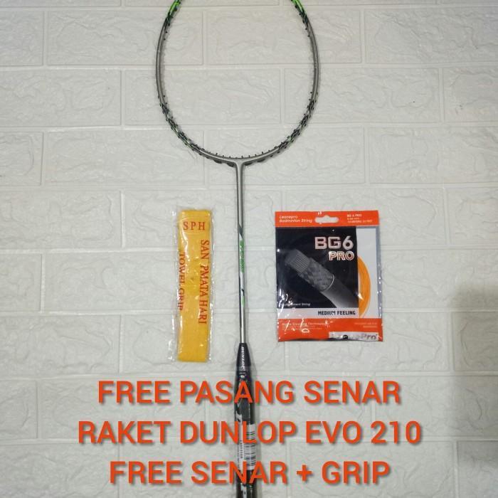 RAKET BADMINTON DUNLOP EVO 210 FREE SENAR LEONEPRO + GRIP
