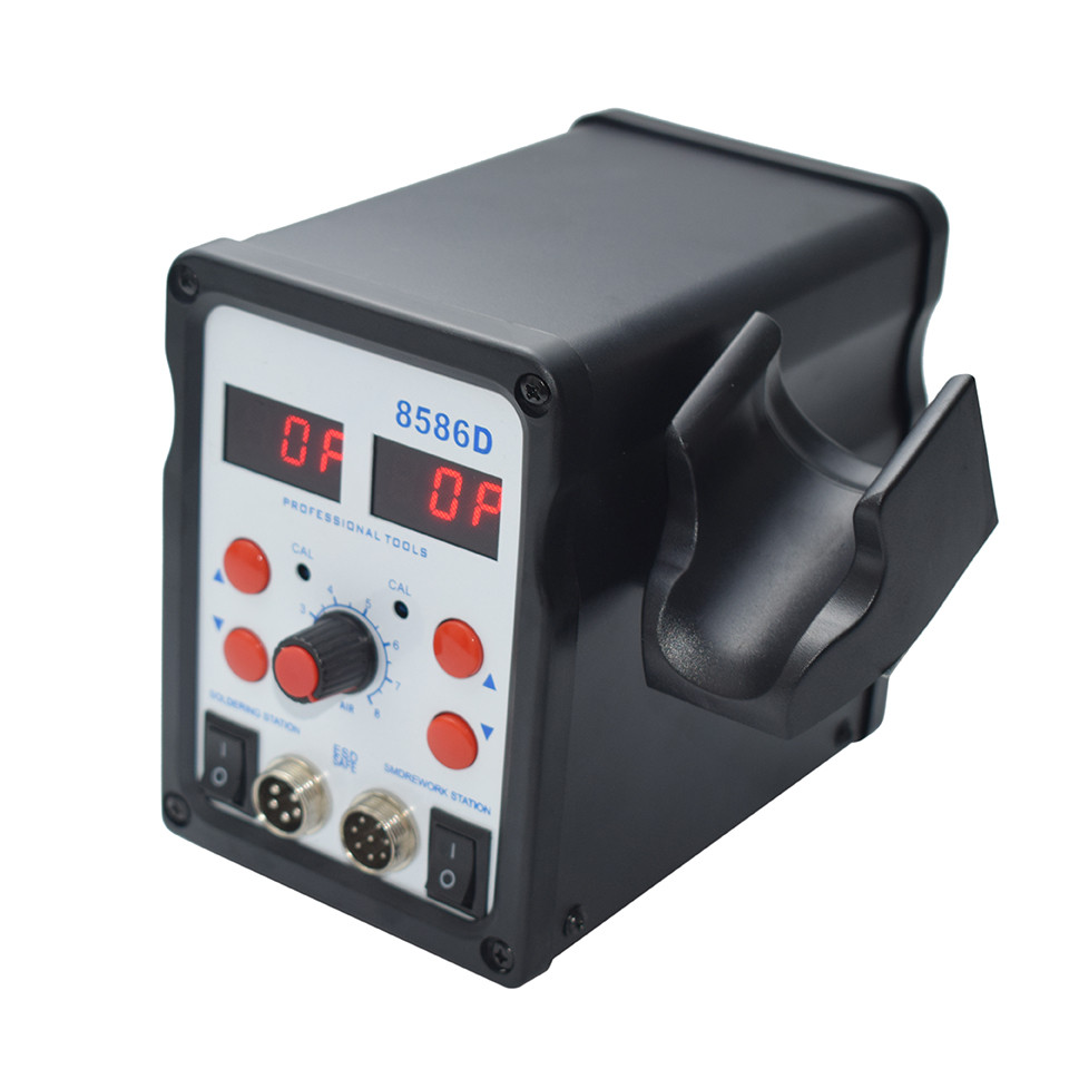 . Eruntop 8586D Double Display Smd Rework Station Soldering Iron Hot -