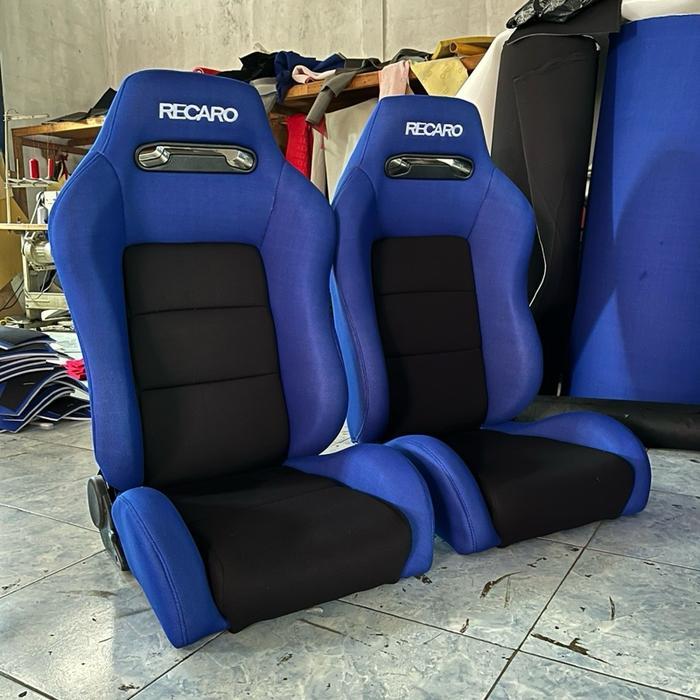 Jok mobil racing recaro sr3 biru hitam/jok mobil balap universal