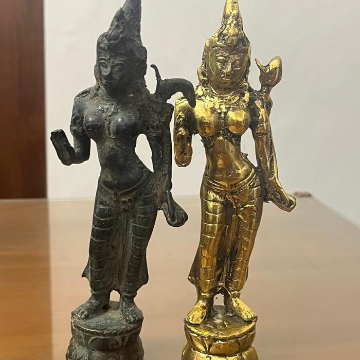 Patung Dewi padi - patung Dewi Sri bahan Kuningan