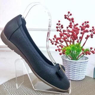 Genny Lilis Sepatu Flat 0753074 Elegan Hitam & Khaki Shoes Wanita Kerja Dengan Desain Cantik Dan
