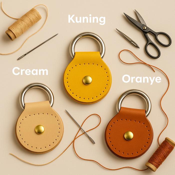 Ring D Bentuk Bundar 2.5 cm Aksesoris Tas Rajut Handmade Kulit Sintetis